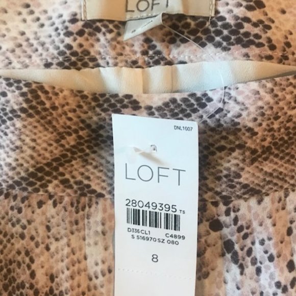 NWT Loft Snakeskin pleated midi skirt - Picture 4 of 4